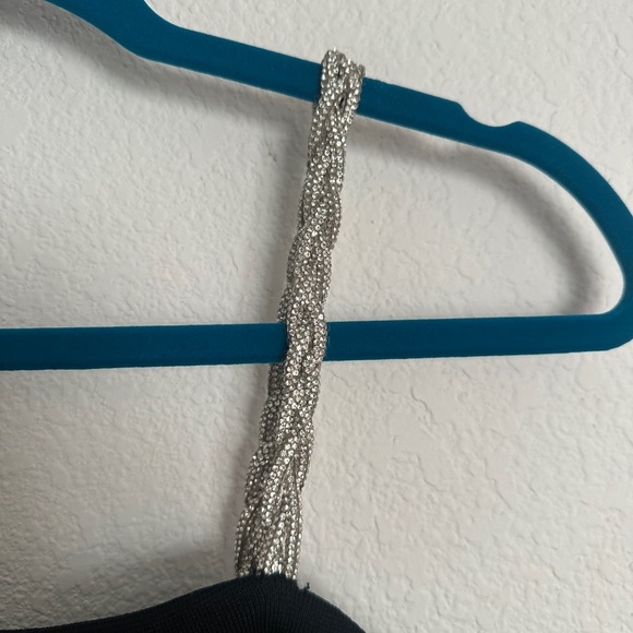 Camila Coelho black Jude rhinestone straps fine knit dress M - Picture 7 of 10